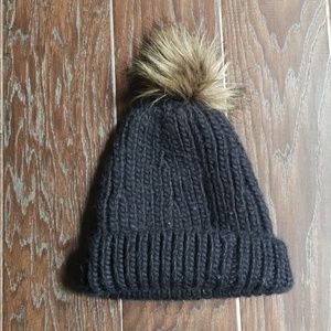 Abercrombie and Fitch black pom beanie